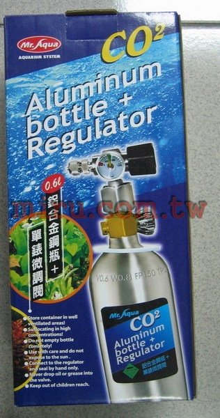 Mr.Aqua 水族先生 CO2鋁瓶0.6L(附單錶微調閥、吊架)