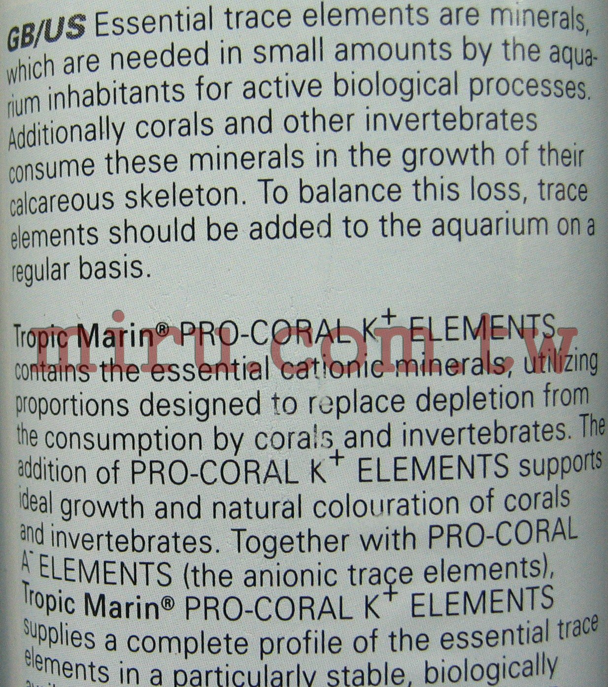 Tropic Marin 海洋珊瑚陽離子微量元素1L